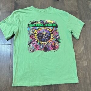 Sublime 40 Oz. to Freedom Men's Lime Green Graphic T-Shirt Size S‎